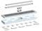 LUX ELEMENTS Bodenablaufrinne TUB-LINE RT 90 x 20cm I Bodenablaufrinne 7 x 75cm für den Einbau in Estrich I Drehbarer Rinnen-Abdecksteg inkl. Dichtmanschette
