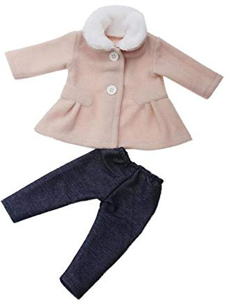 DUORUI Doll Clothes Dress Winter Outfit Coat with Plush Collar Pants for American Girl Doll 18 inch