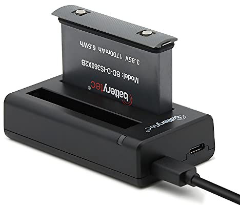 Batterytec Ersatz-Akku für Actionkameras und Dual-Ladegerät-Set für Insta360 ONE X2 Kamera, Akku und Dual-USB