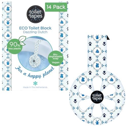 Toilet Tapes Box Set - Mit 220+ Spülungen & bis zu 90% Weniger Plastik Alternative zu WC-Block - Unauffälliger Hängender WC Duftspüler – 14Stk Toilettenduft, Dazzling Dutch