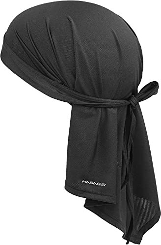 HASAGEI Atmungsaktiv Kopftuch Face Bandana - Schnell Trocknend Durag Elastisch Herren Halstuch Sport (Schwarz)