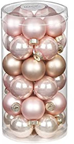 MAGIC Weihnachtskugeln Glas 4cm x 30 Stück Christbaumkugeln Pearly Rose