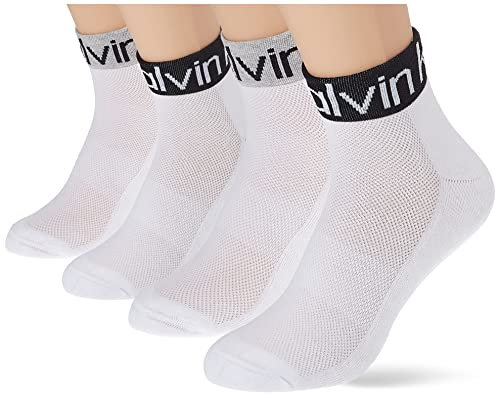 Calvin Klein Herren Quarter Logo Welt Quarter 6 Pack Ecom, white combo, Einheitsgröße
