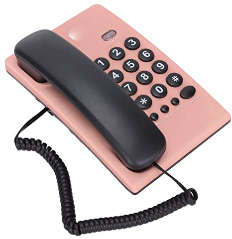 KX‑T504 Téléphones de Bureau Fixe, sans Batterie Téléphone Filaire sans Fil avec Pause/Silence/Attente/Recomposer, pour Bureau à Domicile Hôtel Salon(Rose)