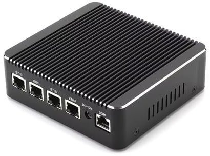 HUNSN Micro Firewall Appliance, Mini PC, PFSense, OPNsense, VPN, Router PC, Pentium Silver J5005, RS34, AES-NI, 4 x 2.5GbE I226-V LAN, 2 x USB3.0, VGA, HDMI, Fanless, 4G RAM, 64G SSD