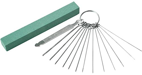 Set di lime per capotasto per ponte chitarra, 13 diverse dimensioni, in acciaio inox, con pietra abrasiva, per chitarra elettrica, acustica, ukulele, basso, banjo, mandolino (verde)