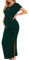 Smallshow Femme Longue Robe Grossesse Fente latérale Robes Maternité Deep Green L