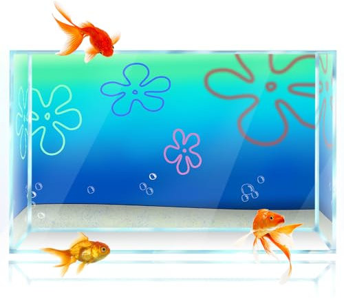 Aquarium-Hintergrundaufkleber, Cartoon-Unterwasserbob, 61 x 41 cm, Dekoration für Aquarien, HD-Druck, einfache Tapete, PVC-Poster (B)
