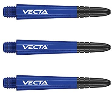 WINMAU Dart Shaft - Vecta Polycarbonat Dartschäfte - 1 Set pro Packung (insgesamt 3 Dart-Schäfte) - Professionelles Dartzubehör - Blau & Schwarz Intermediate Schäfte
