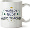 MUGFFINS Music Teacher Mug - in English - World's Best - Funny Gift for Colleagues - Ceramic 11oz Mug