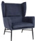 Lounge-Sessel HWC-L62, Ohrensessel Cocktailsessel Sessel Polstersessel, Stoff/Textil Metall - blau