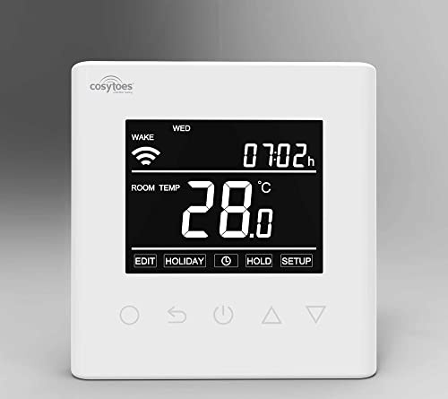 Cosytoes WIFI Thermostat | Curve Smart Thermostat | Touchscreen | White