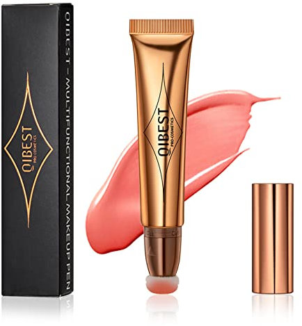 Flüssiger Rouge aus Stick, Rouge Highlighter Stick, with Soft Cushion Applicator, 3-in-1 Cremiger Highlighter Stick, Make-up-Stick für das Gesicht, Flüssiger Rougestift für die Konturierung (#1)