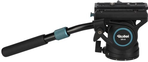 Rollei VH-9 Fluid-Videokopf, Videoneiger für Camcorder und DSLR-Kameras, für Filmaufnahmen, Videografie, Content Creation, Live-Streaming und Tragkraft 12kg