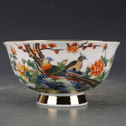 XIALON Cuenco esmaltado de porcelana antigua de porcelana antigua antigua de 13 cm