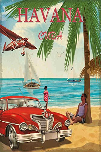 Blechschild 18x12 cm Cuba Retro Urlaub Palmen Wand Deko Bar Kneipe Sammler Geschenk