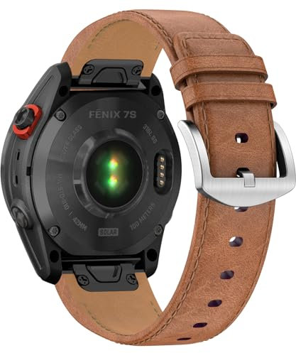Fenix 7S Leder Armband, 20mm Uhr Ersatzarmband für Garmin Fenix 7S Solar,Fenix 7S,Fenix 7S Sapphire Solar, Fenix 6S Pro, Fenix 6S, Fenix 5S, Fenix 5S Plus, Descent MK 2S, Instinct 2S