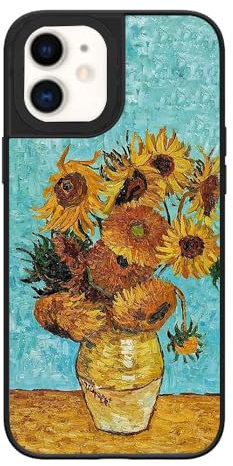 Ehreus for iPhone 11 Phone Case, Cute Aesthetic Van Gogh Sunflower Pattern Shock-Absorbent Hard Protective Phone Cases Cover for Women Girls Girly