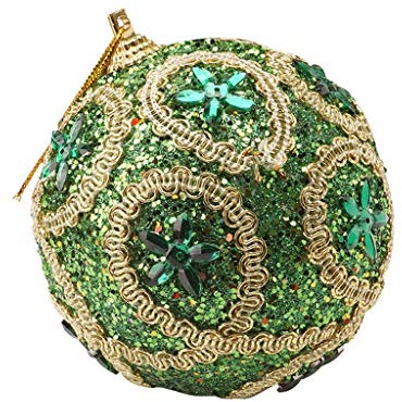 Christbaumkugeln Deko Weihnachten weiß rot Christbaumschmuck aus Strass, 8 cm, Weihnachtskugeln, Glitzerkugel, Ornament, Dekoration und Christbaumkugeln Ornamente (Green, One Size)