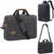 Herren Messenger Bag 17,3 Zoll Canvas/Leder Laptoptasche Rucksack für Herren Aktentasche Computer Handtaschen Schultertasche wandelbar, Schwarz-1, Business