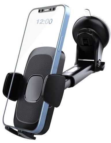 POEGO Handyhalterung Auto 360° drehbar Handyhalter mit Saugnapf für Windschutzscheibe & Armaturenbrett, längenverstellbar universal für iPhone, Android, Smartphones usw.