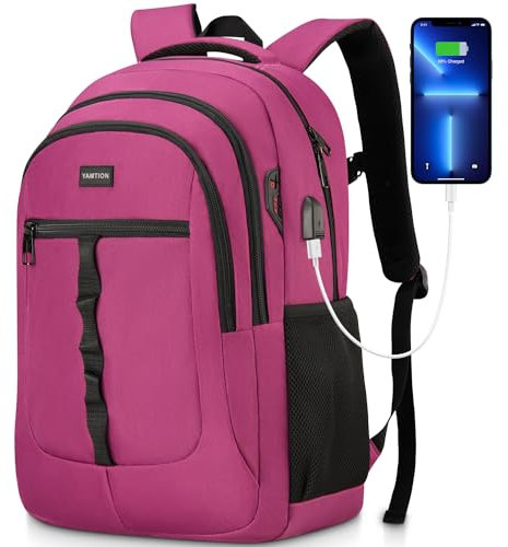 YAMTION Schultasche Damen,17.3 Zoll Schulrucksack Mädchen Teenager für Jungen Laptop Rucksack für Studium Uni Schule Arbeit Büro
