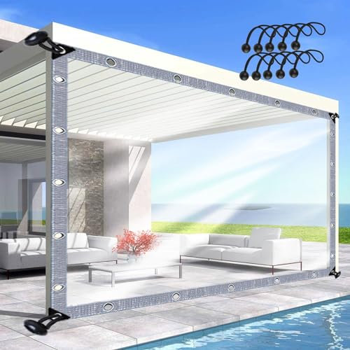 Transparente Plane, Seitenteile, für Pavillon, Garten, Fabrik, Pergola, PE-Kunststofffolie, Dicke wasserdichte Plane, langlebig, faltbar, regendicht, staubdicht, Far