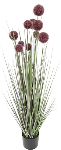 FRANK FLECHTWAREN Topfpflanze Allium, Kunststoff Maße: Höhe 90 cm, Täuschend echt, Hinkucker, vielseitig einsetzbar