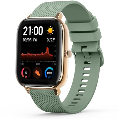 Tobfit Cinturino in Silicone Verde oliva per Amazfit GTS 2e/GTS 3/GTS 4/GTS 4 Mini/GTR 42mm e GTS 2/GTS 2 Mini