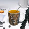 YOIUE Tasse aus Keramik - Große 11oz Tassen 330ml Kaffeetassen mit Henkel, 100% Handbemalt - Trinkgläser mit Griff - Weiß,Elch im Winterwald