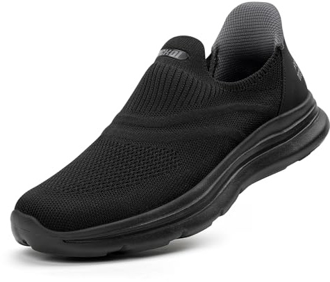 ODCKOI Slip on Baskets Hommes sans Lacets Chaussures Outdoor Chaussures de Sport Chaussures de Course Légères Respirantes Main-Libre Chaussures de Course de Rue Tout en Noir QUANHEI-44XIN