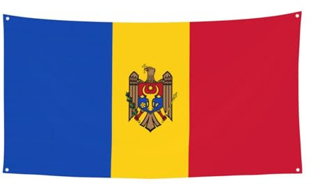Drapeau de la Moldavie - 177,8 x 88,9 cm - Panneau de vacances - Pour Halloween, Noël, fête, rassemblement - Drapeau à suspendre
