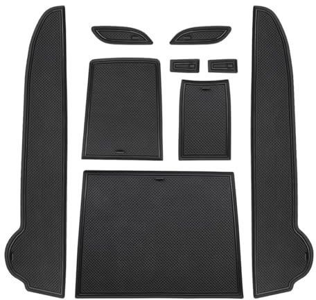 IENQBVL rutschfeste Matte Auto Tür Nut Tor Matten Anti-Slip Slot Pads Für Dacia Für Frühling 2022 2023 2024 Innen Zubehör Armaturenbrett-Matte(Schwarz)