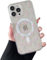 ZTOFERA Magnetisch Hülle für iPhone 15 Pro, Transparent Soft Handyhülle mit Blume Muster [Kompatibel mit MagSafe Kabellosem Laden], Stoßfeste Schutzhülle für iPhone 15 Pro 6,1- Rosa Blume