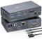 USB C Docking Station with KVM Switch 2 Monitors 2 Computers 4K@60Hz HDMI EDID KVM Switches Dual Monitor for 2 Mac or Laptops Share a 1G Ethernet 5 USB A/C Devices and SD/microSD Card Slots