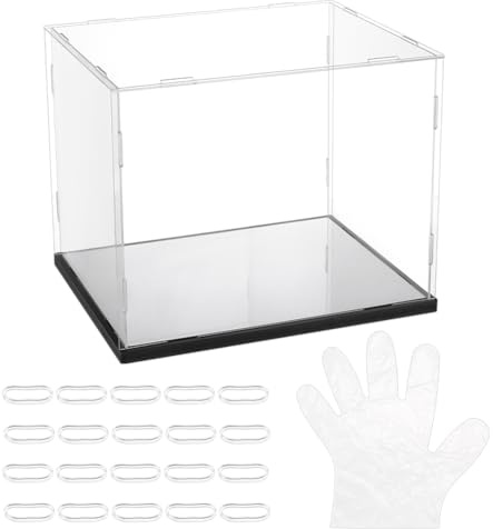 nbeads Klare Hut Vitrine, Baseball Display Box Transparente Minifiguren Vitrine Staubdichte Display Box für Baseball Fußballmützen Figuren, 26.4x21.1x21.5cm