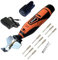 Cordless Chainsaw Sharpener,12v Electric Chainsaw Sharpener with 2psc Batteries 6 File Size Diamond Sharpening Wheels,High Speed Chainsaw Chain Sharpener Kit with Titanium Plated Diamond Bits,Orange