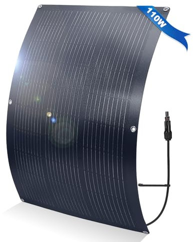 Panneau solaire flexible 110 W 20 V10BB cellule monocristalline portable léger pliable pour camping-car, bateau, toits, cabine, camping-car, surfaces inégales