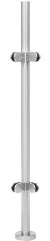 110CM TreppengeläNd Edelstahl GeläNderpfosten Mit Glashalter GlasgeläNder Glasklemmen für Balkongeländer Dachbodengeländer Schwimmbadgeländer usw Innengeländer Außengeländer (Eckpfosten)