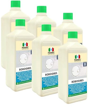 Robogres Détergent concentré à faible moussage pour le nettoyage des sols en grès cérame avec un robot laveur de sol. Nettoie en profondeur et sèche rapidement. (1LTx6PCS)