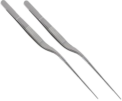 LIFKOME 2Piezas Pinzas de Cocina Inoxidable Pinzas Herramienta Emplatar Platos Fríos y Sushi Ligero Limpiar