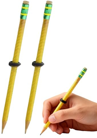 Lixuhdyu 2 Pieces Sensory Threaded Pencils - Threaded Fidget Pencils for ADHD | Fingertip Silent Fidget Pens Focus Aid Writing Tool | Educational Writing Pens for Students Kids Teens