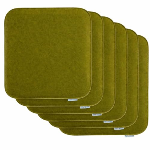 Brandsseller Sitzkissen Filz Eckig, Dunkelgrün, 35x35x2 cm, 6 Stück | Stuhlkissen, Sitzpolster, Auflagen