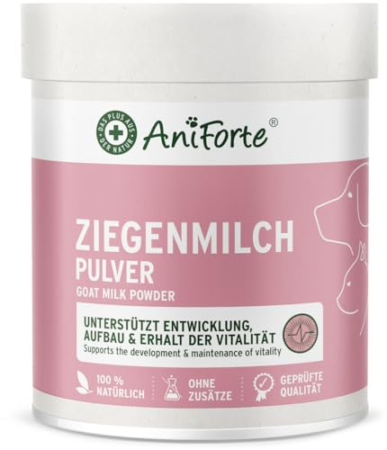 AniForte Ziegenmilch Pulver für Hunde 500 g - essentielle Nährstoffe für jedes Alter, für Immunsystem, Verdauung & Vitalität, als Muttermilchersatz