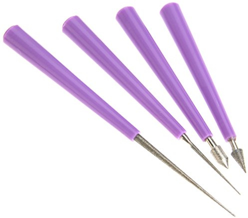 YINETTECH 4 PCS Diamond Tipped Bead Reamer Pearl Beading Hole Enlarger Craft Jewelry Tool