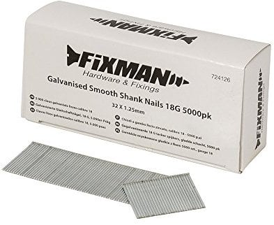 Fixman chiodi a gambo liscio zincato, 18G, argento, 724126