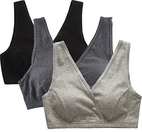 CAKYE Women's Maternity Nursing Bra for Sleep and Breastfeeding 3 Pcs/Pack (Medium)