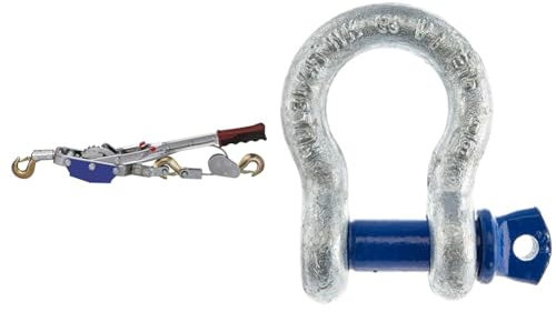 Kerbl 37117 Seilzug mit Ratsche 4 Tonnen Seil Ø 6 mm/3 m + Slackstar 71039 Slackline Hardware unite, Tragfähigkeit 3250 kg