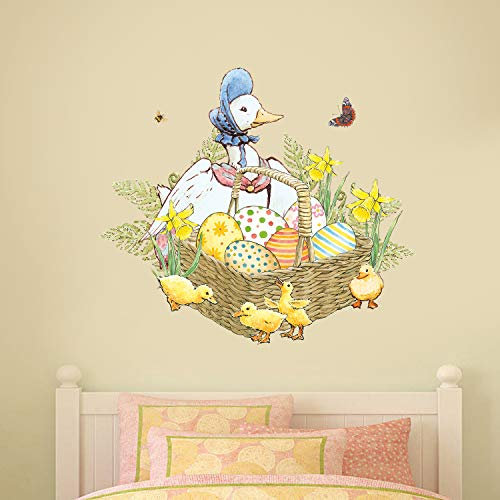 Beautiful Game Official Peter Rabbit Jemima Puddle Duck and Ducklings Wall Sticker Mural PB037 (60cm Width x 50cm Height)