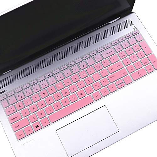 Cover ultra sottile in TPU trasparente per tastiera per notebook HP Envy x360 da 156 2020 2019 HP Pavilion 15.6 2019 HP Envy 173 HP Spectre x360 15CH011DX(con tastiera a quadretti) Rosa sfumato.